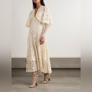 NWOT ZIMMERMANN Hypnotic Memento Bird cape guipure lace midi dress, Size AU 1